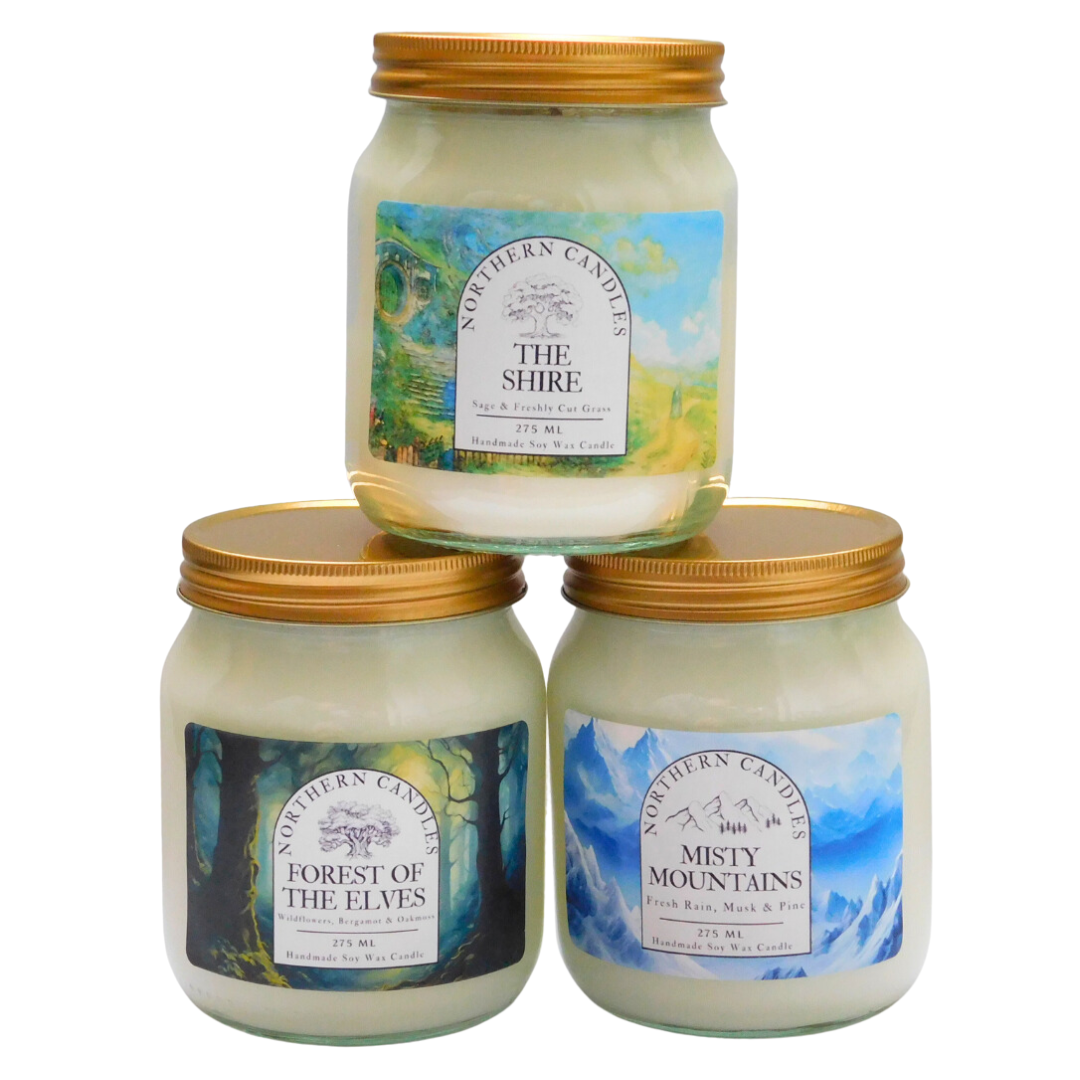 LOTR Inspired Candle Set - 3x Scented Candles